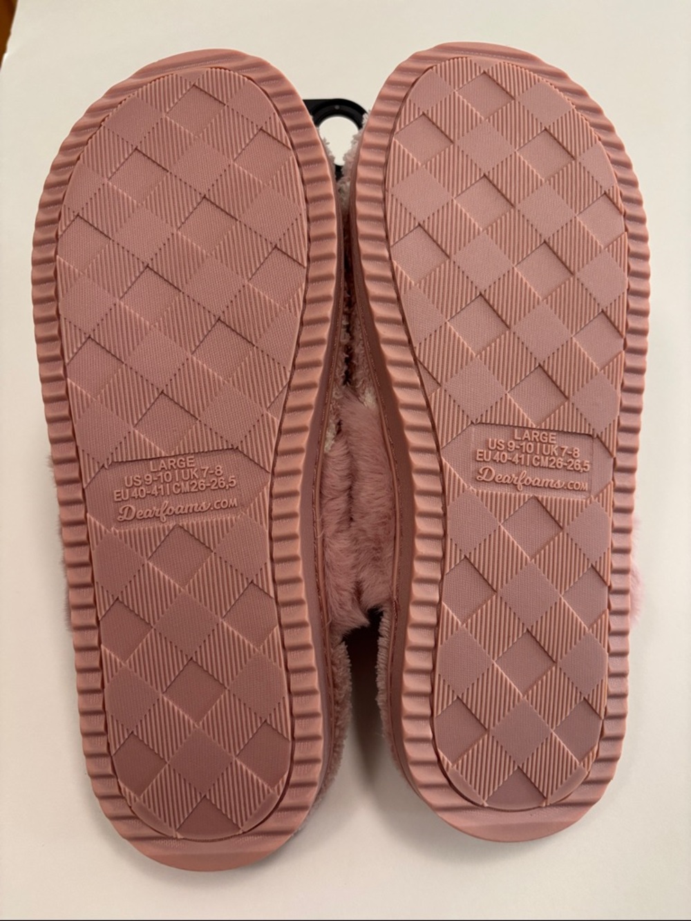 dearfoams Pink Leopard Plush Cuff Memory Foam Slippers - Picture 6 of 8